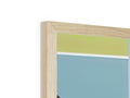A close up of some wooden framed pictures on a white background