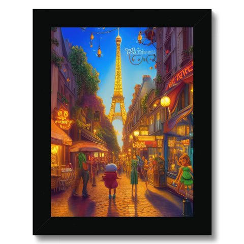 A view of the outside of Paris is pictured on a framed poster.