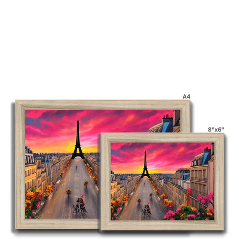a picture frame with three photographs and a frame, all different colors