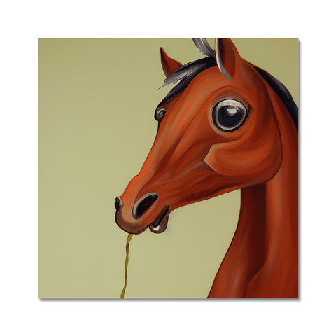 A horses nose is resting on the side of a horse eating a apple.