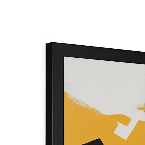 A hanging paper frame with an abstract painting on it next to a monitor.