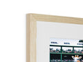a baseball picture frame containing a photo of something from the stadium is being blown up on