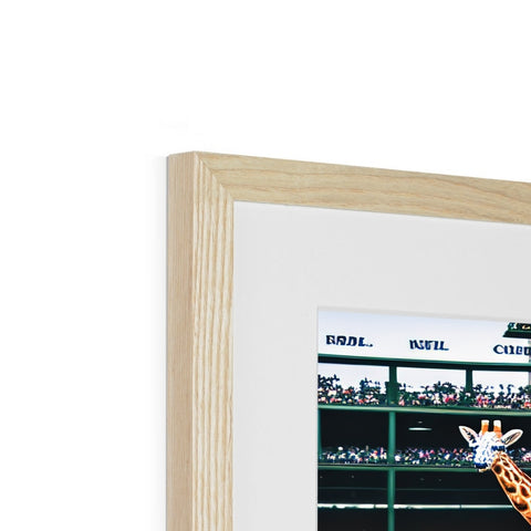 a baseball picture frame containing a photo of something from the stadium is being blown up on