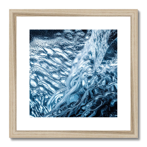 Art print is shown in the water a river with several waves.