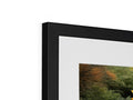 A picture frame with three different images attached to it standing next to a television set.