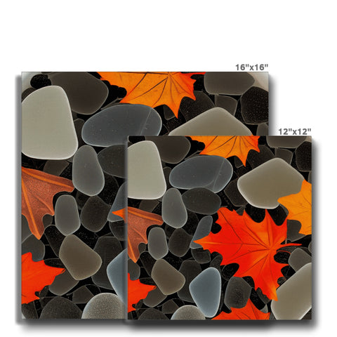 There is a counter top topped with ceramic tile with many different shapes and designs.