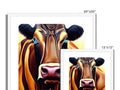 Art print of two cows standing next to each other.