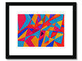 An art print with lots of colorful geometric patterns and a geometric pattern on it.