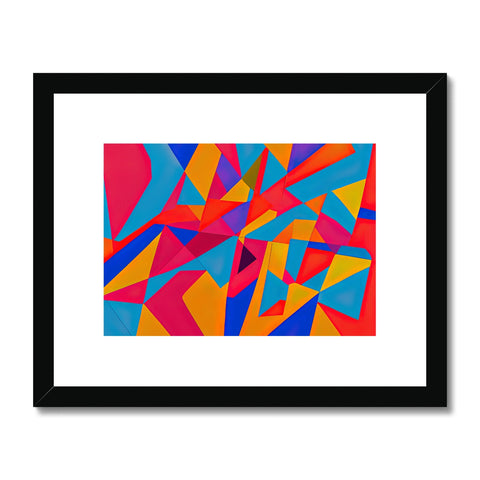 An art print with lots of colorful geometric patterns and a geometric pattern on it.