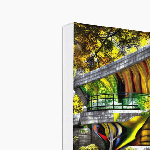 a softcover design made into a tree house on a canvas