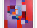 An art print with two red and blue square squares