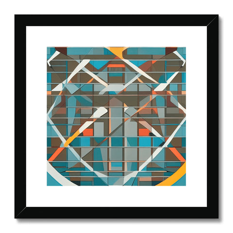 A geometric design on an art print with colors on it.