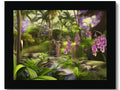 Art picture of purple orchids in tropical forest in a park