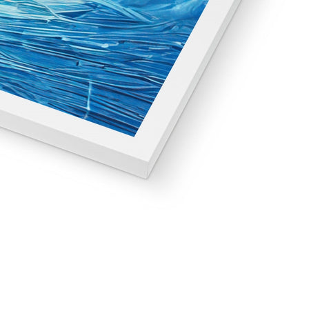 An iPad is displayed with photos of art prints on it