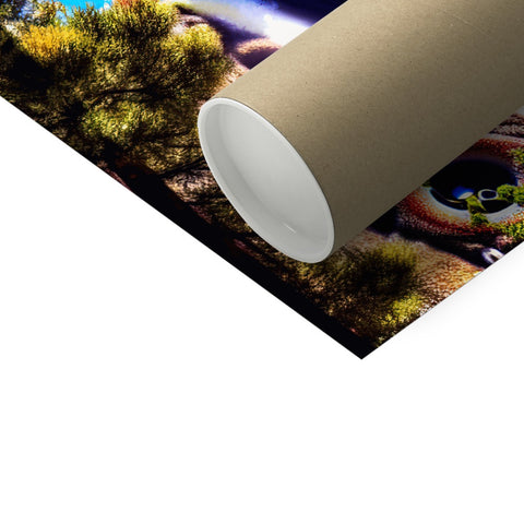 A paper roll near a white toilet sitting on a white table top that contains tissue
