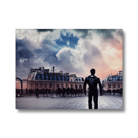 A black place mat with a picture of "Chef, Paris" printed on top