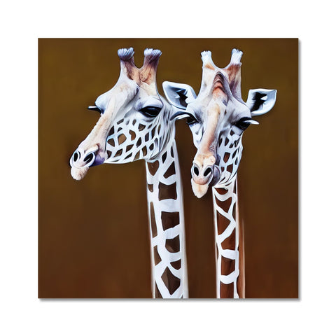 Two giraffe are standing next to each other with different colors of bush grass in an