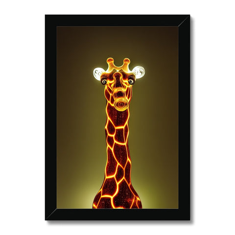 A giraffe is standing looking up at the horizon standing on grass in the woods with