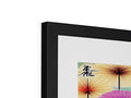A picture of a flower on a frame with an artwork in a photo frame.