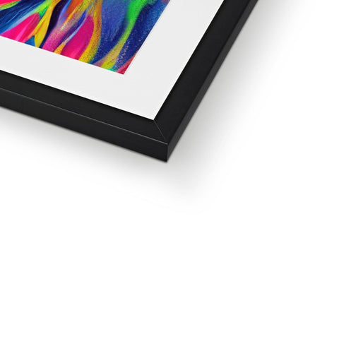 A piece of artwork hanging from a picture frame with a picture of the rainbow.