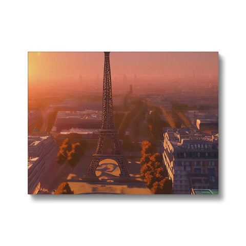 A mouse pad on a wall with the image of the Eiffel tower in a