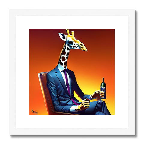 A giraffe standing in the sun and gazing at a man, in his head,