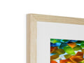 A photo is displayed in a frame with green wood on a white background.