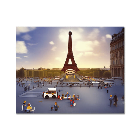 A place mat with a print of the Eiffel Tower and a couple of plac