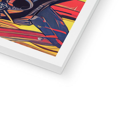 An image of an art print of Super man sitting next to a book cover