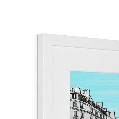 an old picture of a city on a white background in a picture frame