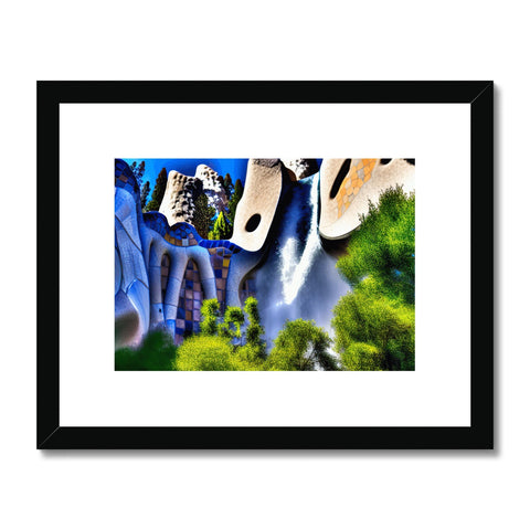 A picture of a small mountain greenish mountain hilltop framed into an art print.