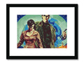A picture of a deckard and a white wall hanging on a wall.