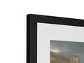 A photo framed in black frame on a white picture frame is in black and white.