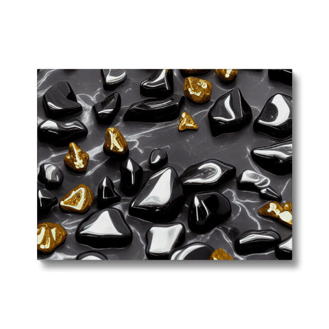 A countertop with black gold foil, ceramic and white tile.