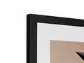 A white TV display is in a gold framed frame.