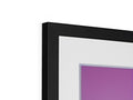 A colorful picture frame next to black and white photo frame, photo on white print.