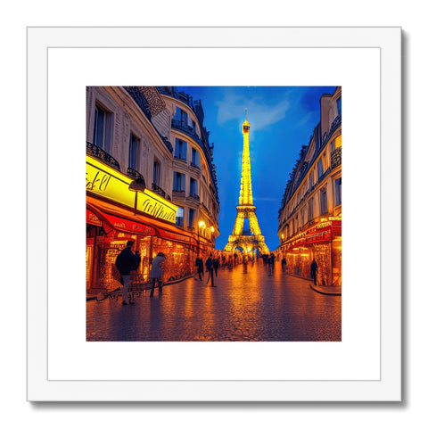 Art prints of French people with Paris on their faces.