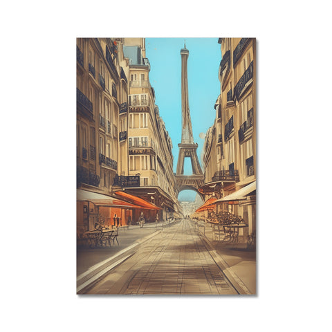 A place mat with a photograph of an eiffel tower on it.
