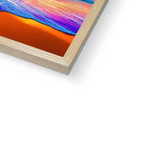 An art print on a wooden frame for an abstract piece of art