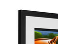 A picture of a picture frame that depicts a person standing in front of a TV.