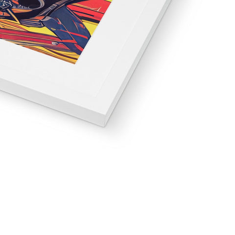 Art print of a hardcover book with Superman illustration and photo of the person staring at