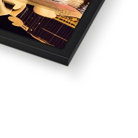 a white and gold photo frame is upside down with a brown background