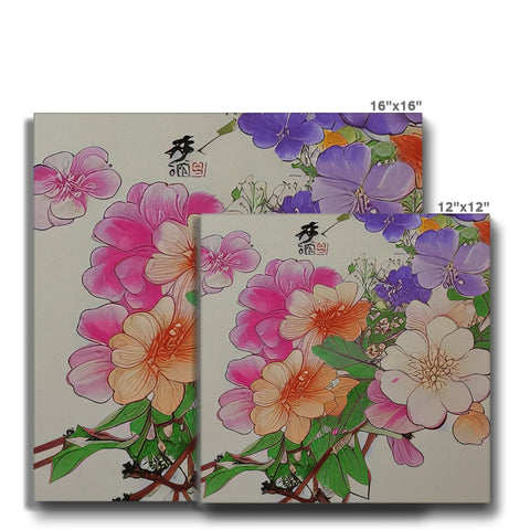 A wall tile set with flowers on it with white paper.