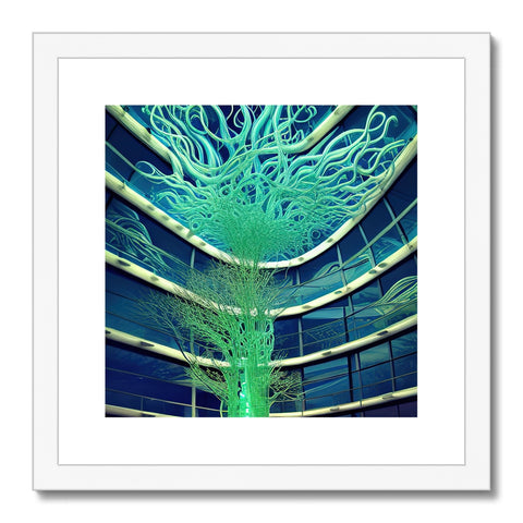 Art print of a tree climbing through a tree.