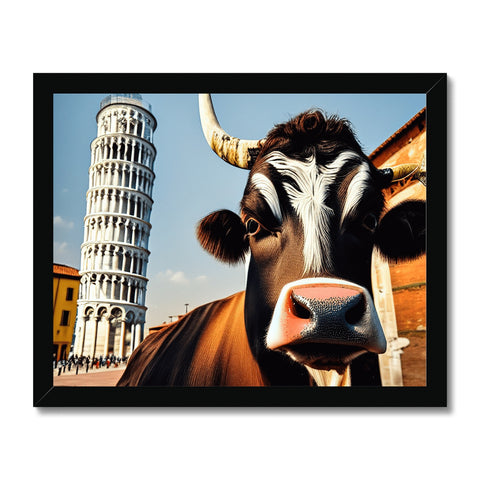 a cow on a screen with a cow on it a picture of Italy