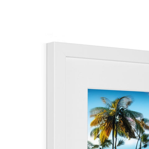 A tall picture on a picture frame with a photo on a white background.