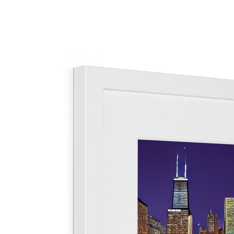 Planned and white image of a picture frame on a wall with white screen.
