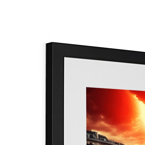 A picture frame with a small display of a photo of the sunset on a flat panel