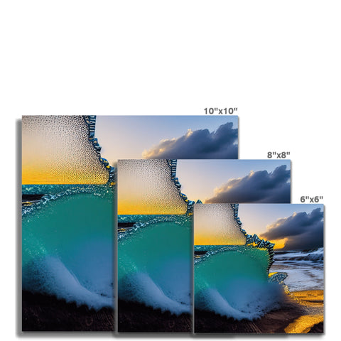 Four surfboard sets on the side of a wall with a white background.