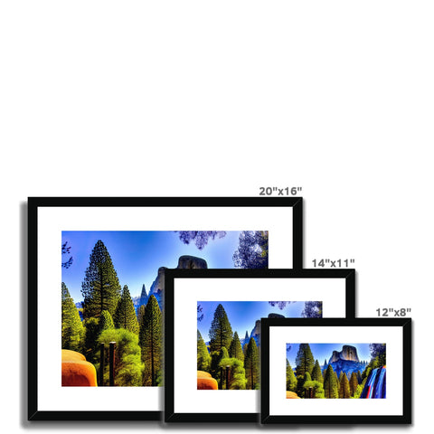An art print set with a picture of a pine tree on top of a wall.